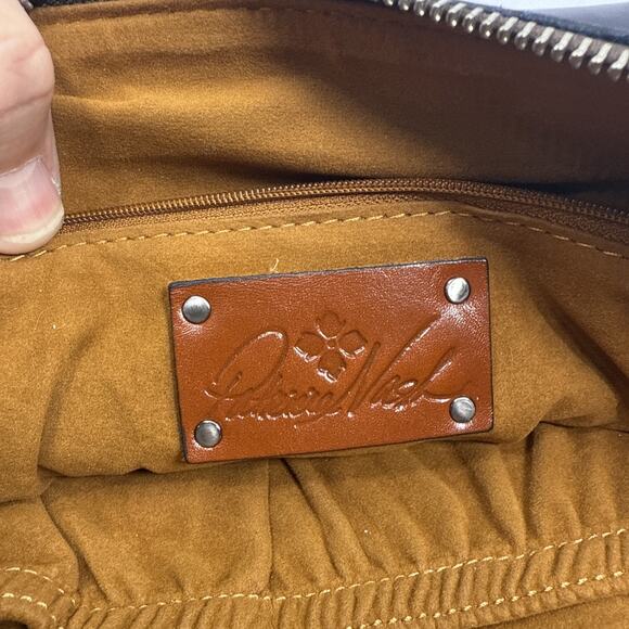 PATRICIA NASH Kirby leather front pocket vintage large crossbody NAVY EUC - Picture 14 of 14